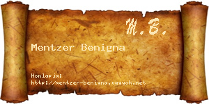 Mentzer Benigna névjegykártya